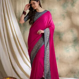 DEVATITHI Pink Vichitra Saree-image-90