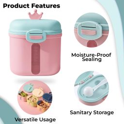 bembika Milk Powder Storage Container with Scoop and Leveller- Pink (360 g) image 4