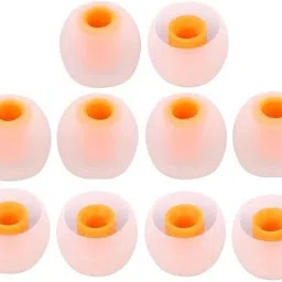BBS PRO Orange white 10 pcs Earbuds Rubber earphone tips replacement headphone cushion In The Ear Headphone Cushion-image-39