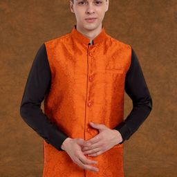 SKAVIJ Men Printed Woven Nehru Jacket-picture-11
