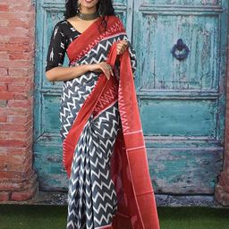 Pinkcity Trade World Women Multi Pure Cotton Ethnic Jaipuri Hand Block Saree-picture-23