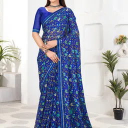 Anouk Rustic Floral Zari Pure Chiffon Saree-54