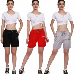 Pack of 3 Solid Women Boxer-image-4