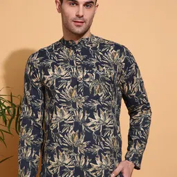 Anouk Men Geometric Printed Thread Work Kurta-18