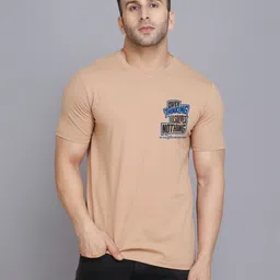 SLOWLORIS Men Typography Printed Round Neck Cotton Slim Fit T-shirt-image-7