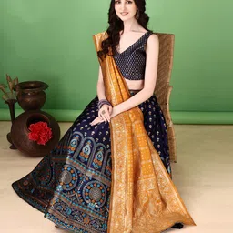 SWAMI STUDIO Ready to Wear Lehenga & Unstitched Blouse With Dupatta image 5
