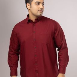Sizeupp Men Plus Size Standard Fit Spread Collar Solid Cotton Casual Shirt-image-72