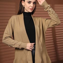 Juelle Women Embellished Open Front Wool Shrug-image-72