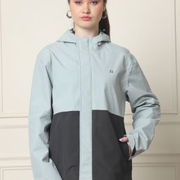 HOUSE OF VEDAS Color Blocked Waterproof Hooded Rain Jacket-image-85