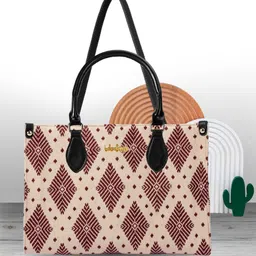 LIKE STYLE Ethnic Motifs Colourblocked Structured Shoulder Bag-2