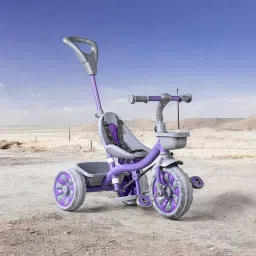 Tokyo Tricycle with Parental Push Handle | Non Slip Pedals | Easy Grip Handles | Safety harness | Foldable Footrest | Storage Basket | Easy Assembly Tricycle-image-49