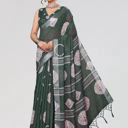 KALINI Saree With Weaving Border and Tassels-picture-13