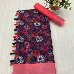 Printed Assam Silk Cotton Linen Saree-image-57