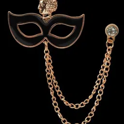 Curren Men Artificial Stones Studded Eye Mask Design Brooch-picture-34