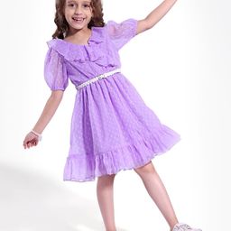 Hola Bonita Girls Georgette Dress-image-4