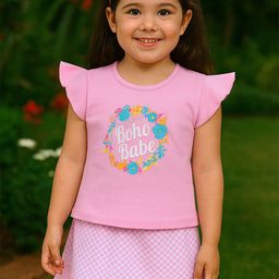 Zeal Girls Printed Top with Skirt-image-80