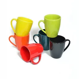 FABINALIV Green & Red Solid Ceramic Glossy Mugs Set of Cups and Mugs image 4