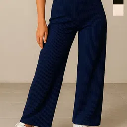 Fabflee Women Pack of 3 Mid-Rise Parallel Trousers-picture-38