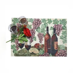 PRAKARTIK 6-Pcs Green & Brown Printed Cotton Dining Table Mats-21