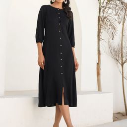 Janasya A-Line Midi Dress-image-45