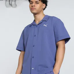 Puma Wardrobe Essentials Men Brand Logo Printed Relaxed Fit Short Sleeve Shirt-image-20