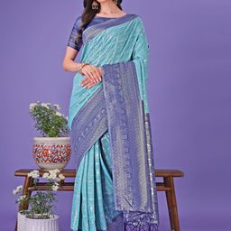 KALINI Checked Zari Saree-picture-15
