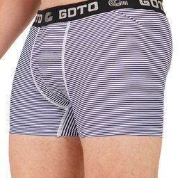 GOTO Basic Briefs NYLON LY PRINT OUTER EL TRUNK WHITE STRI image 4
