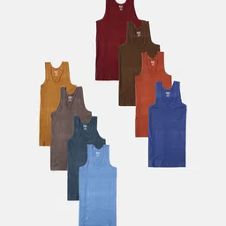 Lux Cozi Infant Boys Pack Of 8 Assorted Basic Innerwear Vests LUX_COZI_BOYZ_RN_AST_8PC-image-25
