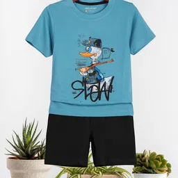 HELLCAT Boys Animal Graphic Printed Round Neck T-Shirt With Shorts-image-81