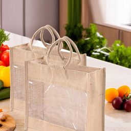 Kuber Industries Shopper Handheld Bag with Cut Work-17