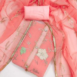 LeeliPeeri Designer Embroidered Unstitched Dress Material-image-20