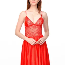 PHALIN Solid Satin Babydoll (Size- Free)-image-72