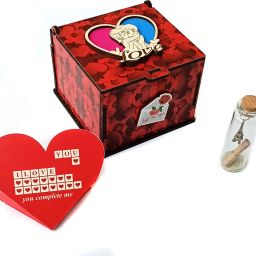 Romantic Greeting Cards Messages in Wooden Gift Box Surprise Cards for Valentine Greeting Card-24
