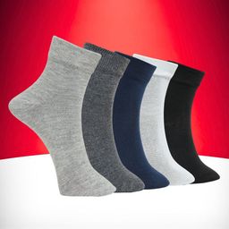 MJE Unisex Pack Of 5 Everyday Lightweight Ankle-Length Socks-image-76