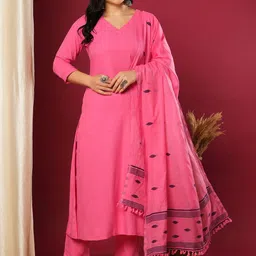 Anni Designer V Neck Straight Kurta With Trousers & Dupatta-picture-39