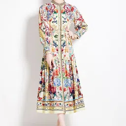 JC Collection Floral Print Flared Sleeve A-Line Maxi Dress-picture-20