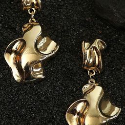 SOHI Gold-Plated Eroded Drop Earrings-picture-42