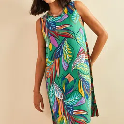 BIANCO LUCCI Tropical Printed A-Line Dress-image-12