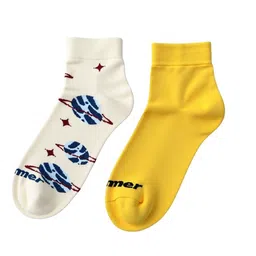 bummer Unisex Pack Of 2 Patterned Ankle Length Socks-picture-30