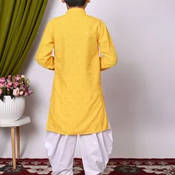 BAESD Boys Embroidered Regular Sequinned Kurta with Patiala image 4