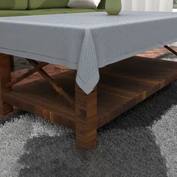 Kuber Industries Grey 2 Pieces Ethnic Motifs Cotton 6-Seater Table Cover-97