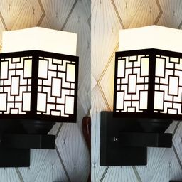 Gojeeva Black Wood Square Shaped Wall Lamp-picture-18