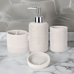 The Better Home Khaki 4 Pieces Glossy Bath Accessories Set-image-64