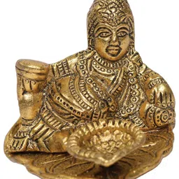 POSHIFY Gold Toned Metal Lord Kuber Diya-image-39