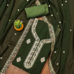 LeeliPeeri Designer Embroidered Unstitched Dress Material-image-61