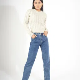 Stylecast X Kotty Women Self Design Crop Pullover Sweater-image-33