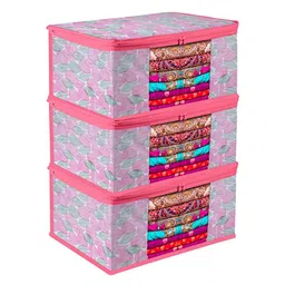 Kuber Industries Pink Set of 3 Regular Multi-Utility Organisers-18