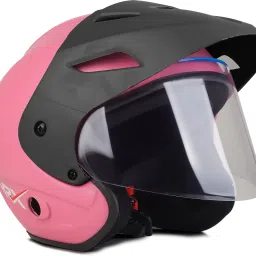ISI Certified Open Face Motorbike Helmet (Dashing with Pink Clear Visor) Motorbike Helmet-image-55