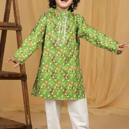 Cutiekins Boys Floral Printed Regular Kurta with Pyjamas-9
