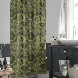 ArtzFolio Olive-Green Printed Waterproof Shower Curtain-6